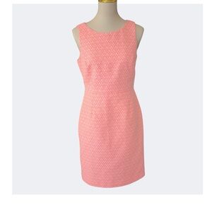 ANTONIO MELANI Coral Pink Sleeveless Midi Sheath Dress